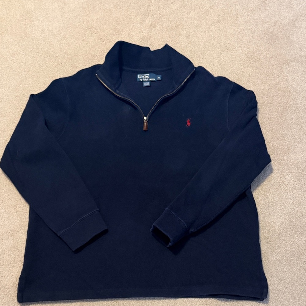 Ralph Lauren Navy Zip-Up Sweater